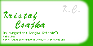 kristof csajka business card